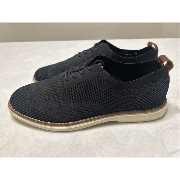 Bill Blass Men’s Shoes Size 9.5 Black White Sneakers Knit Casual Lace Up Foam - Picture 4 of 9